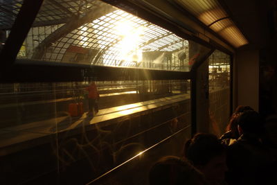 Interior of railroad station platform