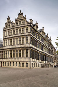 Ghent town hall is a building with many faces.facade in renaissance style. belgium