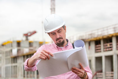 Man working at construction site