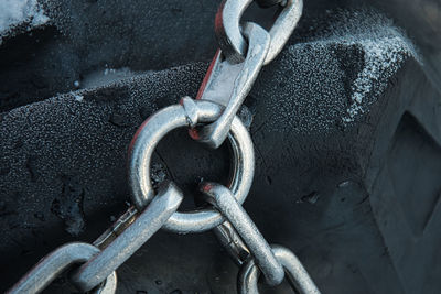 Close-up of rusty chain