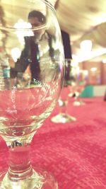 Close-up of wine glass on table