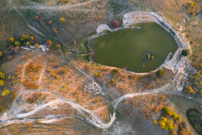 High angle view of lake