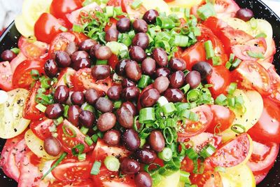 Full frame shot of chopped vegetables