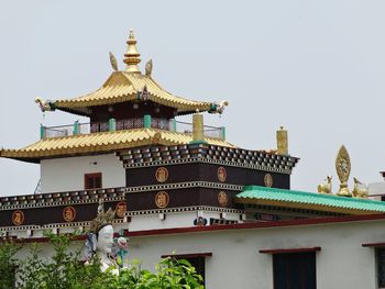 Low angle view of temple against clear sky