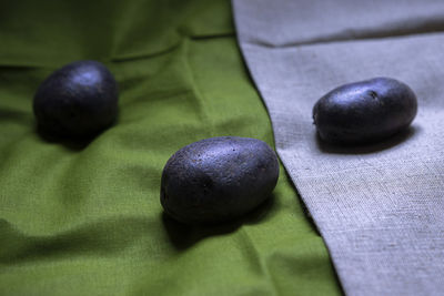 High angle view of fruits on table