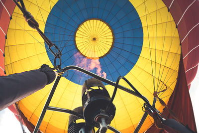 Low angle view of hot air balloon