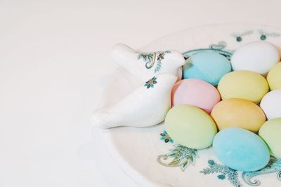 Close-up of food over white background