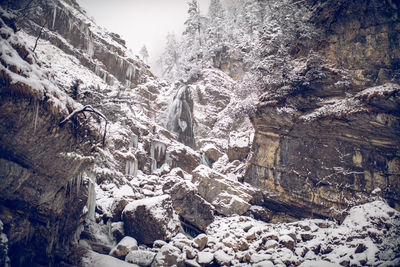 Scenic view of snow covered land