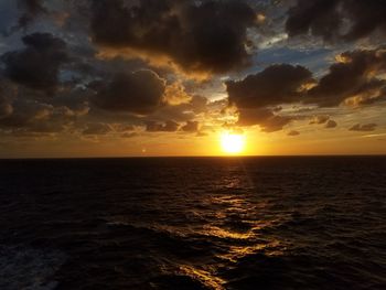 Scenic view of sunset over sea