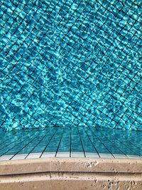 Blue water in a swimming pool