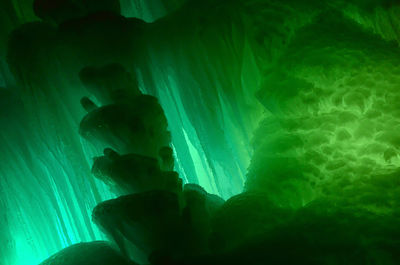 Low angle view of rocks in sea