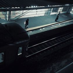 Train at railroad station platform