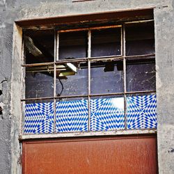 Close-up of closed window