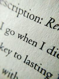 Close-up of text written on wall