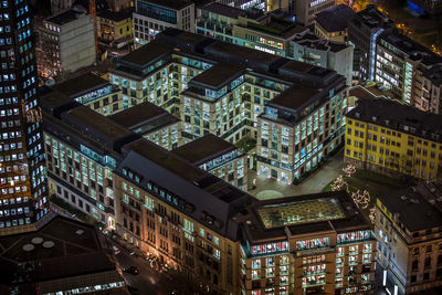 Low angle view of illuminated city at night