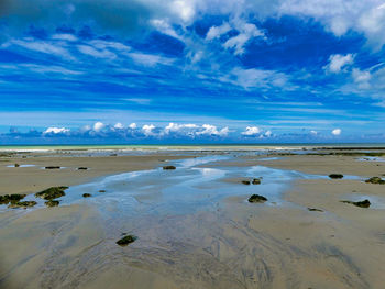 Scenic view of beach against sky