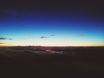 Scenic view of landscape against sky at sunset