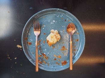 High angle view of food on table