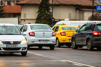 View of traffic on road