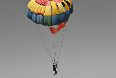 Low angle view of hot air balloon against sky