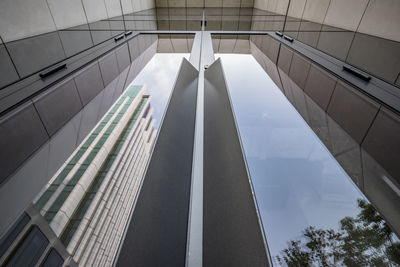 Low angle view of modern building against sky