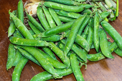 High angle view of vegetables on cutting board