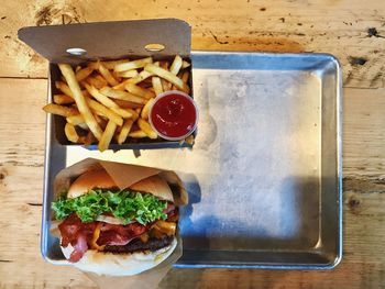 Close-up of food on table