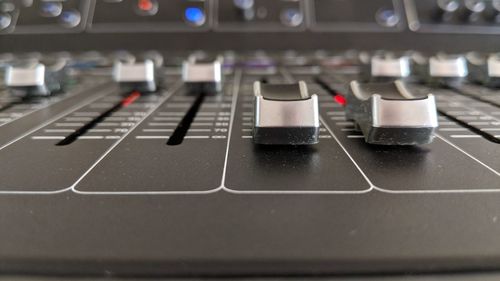 Close-up of sound mixer