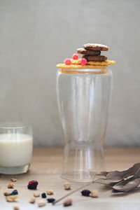 Close-up of drink in glass on table