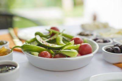 Close-up of salad served in plate