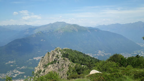 Scenic view of mountains against sky