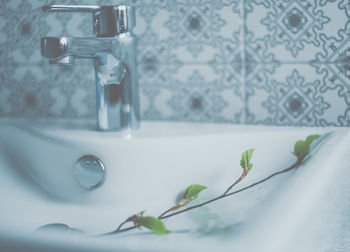 Close-up of water in bathroom