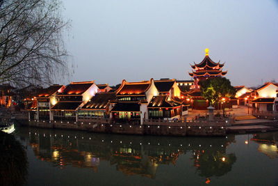 Reflection of built structures in water