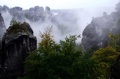 Scenic view of waterfall