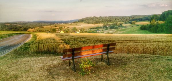 Scenic view of field against sky