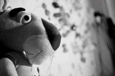 Close-up of stuffed toy at home