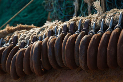 Close up of rusty metals