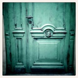 Closed door of old building