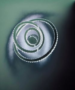 High angle view of spiral on table