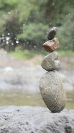 Stack of stones on beach