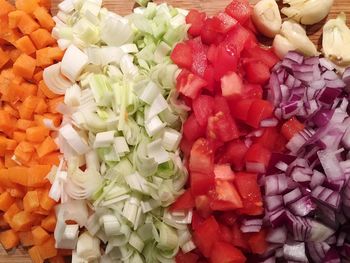 High angle view of vegetables in market