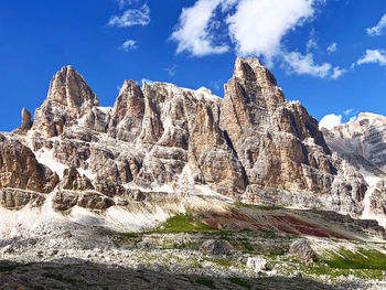 Panoramic view of rocky mountains against sky