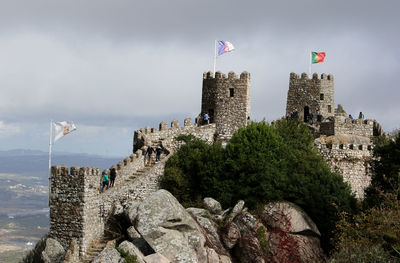 View of fort against cloudy sky