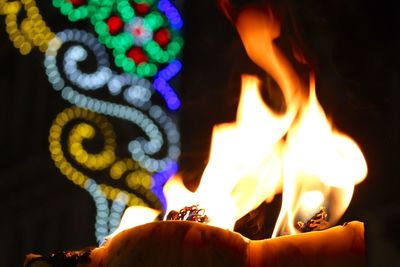 Close-up of illuminated firework display