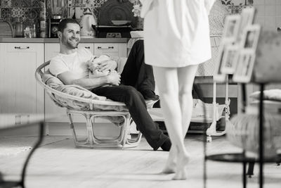 Low section of people on road