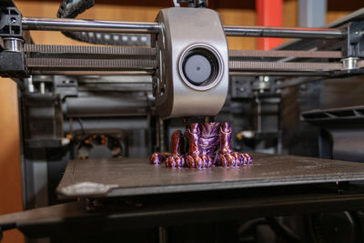 Close-up of sewing machine