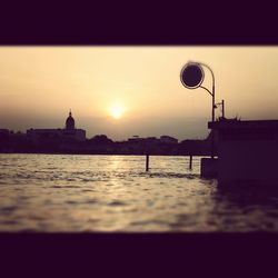 Scenic view of sunset over river