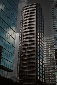 Low angle view of skyscrapers against sky