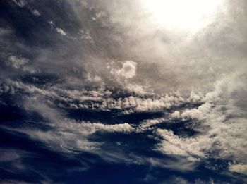 Low angle view of cloudy sky