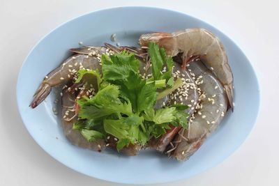 High angle view of food in bowl